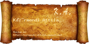 Körmendi Attila névjegykártya