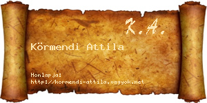 Körmendi Attila névjegykártya